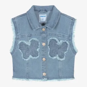 Blue Butterfly Denim Gilet