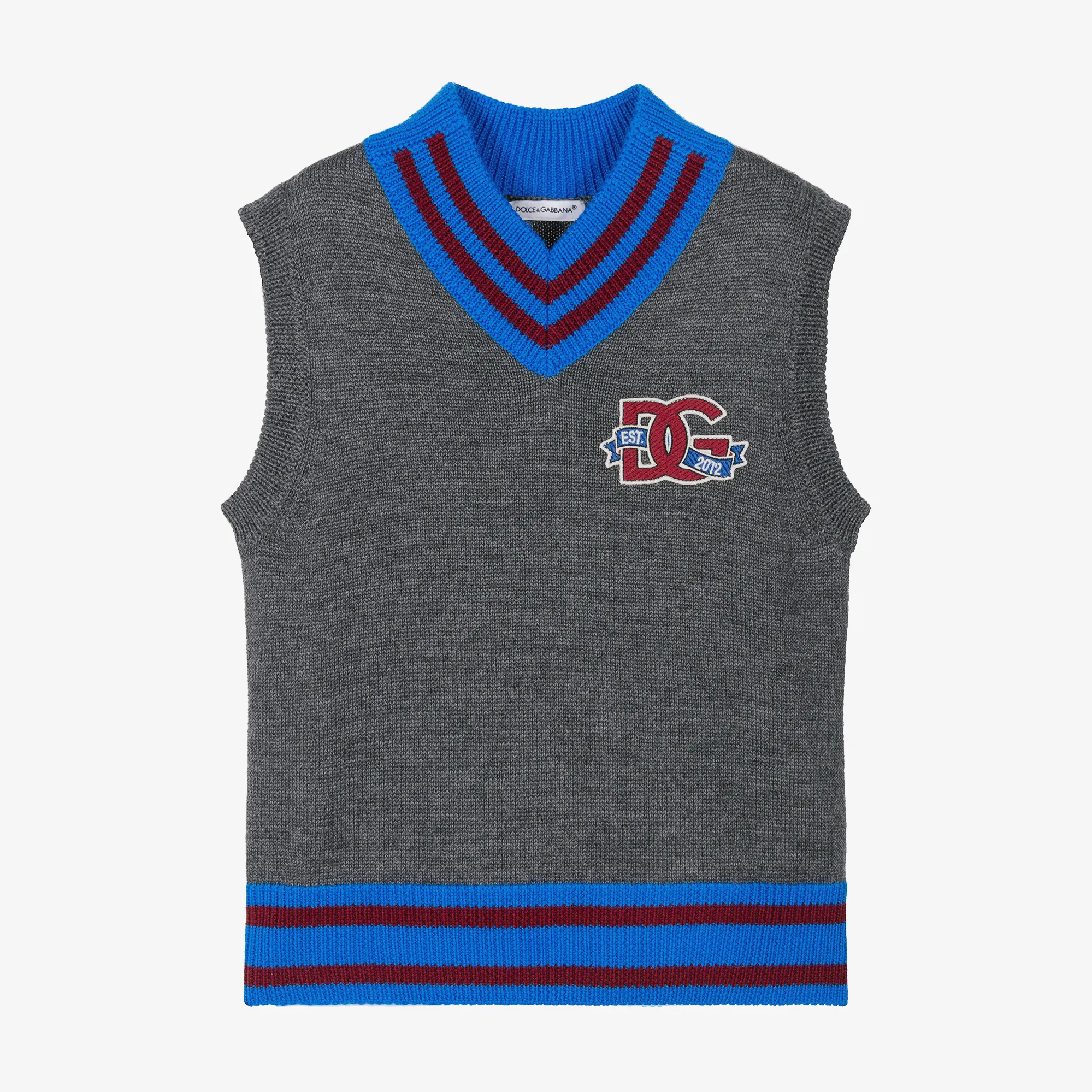 Boys Grey Wool Knit Slipover