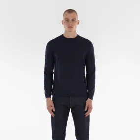 COTTON CASHMERE WHOLEGARMENT 18G / NAVY MELANGE