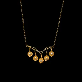Eucalyptus Round Leaf 16 Inch Adjustable Bar Necklace by Michael Michaud