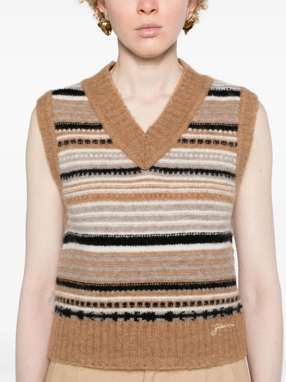 GANNI    Ganni Wool Striped Vest