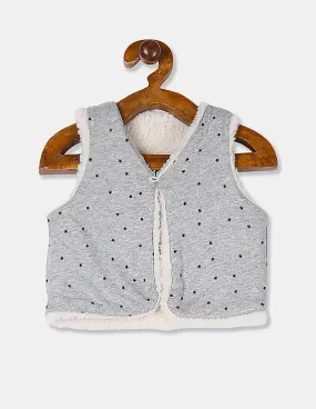 GAP Girls White and Grey Reversible Cozy Vest
