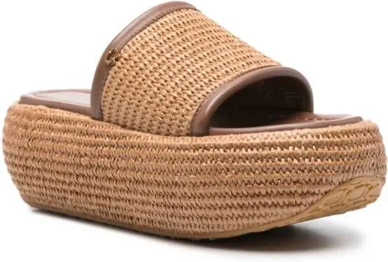 Gianvito Rossi 60mm woven raffia espadrilles Brown