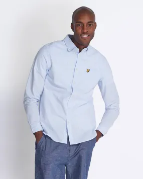 Lyle & Scott Seersucker Stripe Shirt in Pool Blue