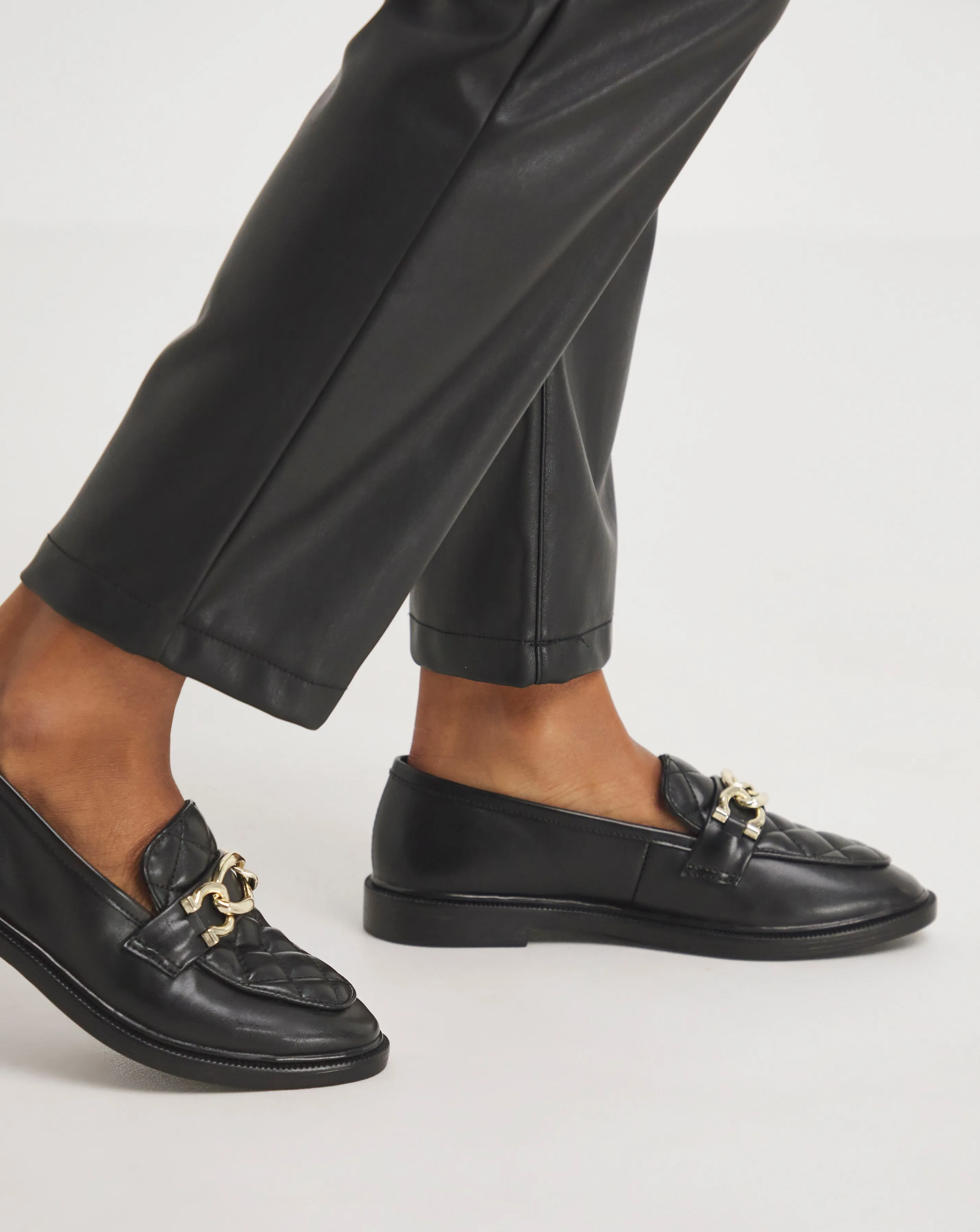 Marie Classic Quilted Trim Loafer E Fit | Simply Be