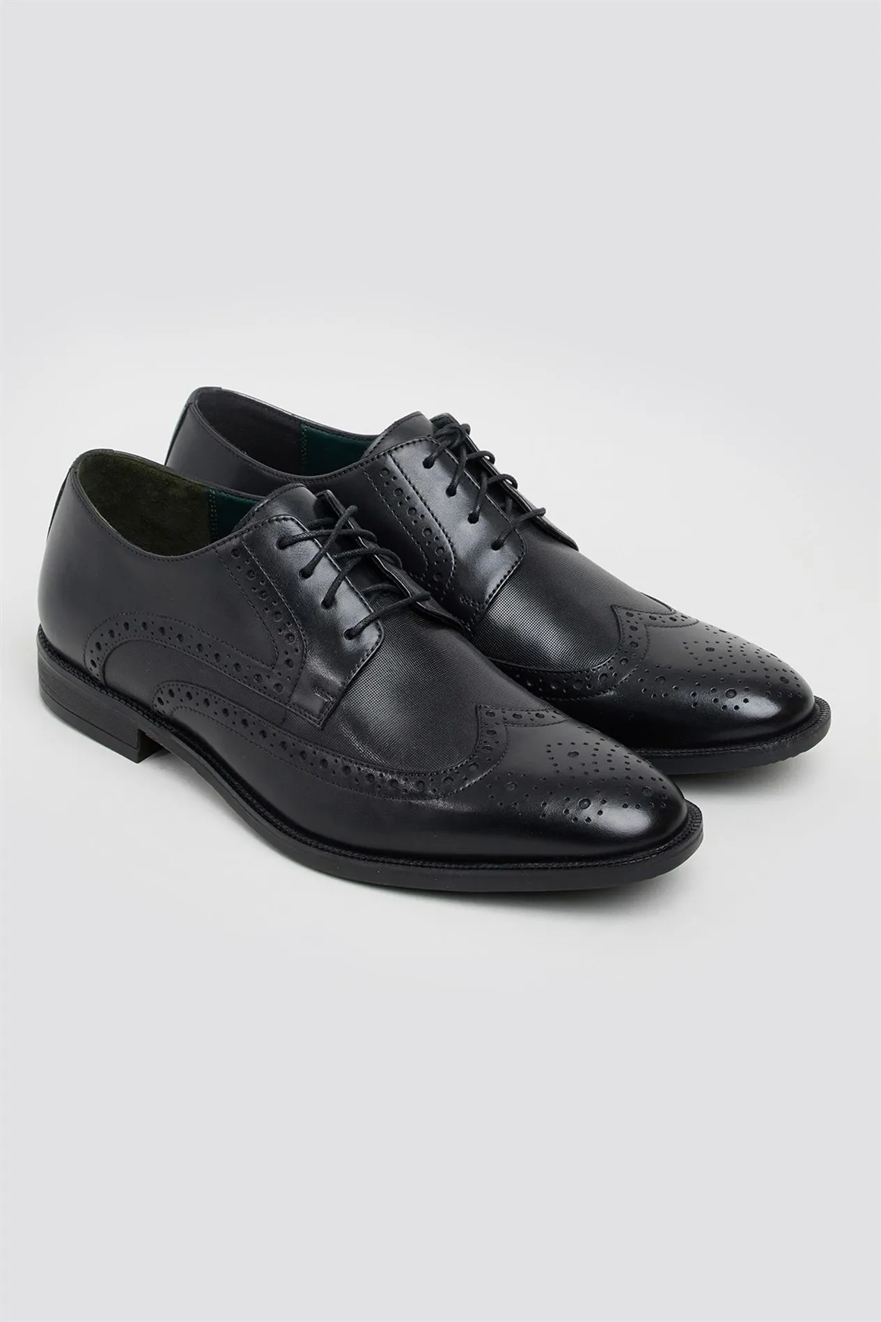 Max Black Leather Brogues