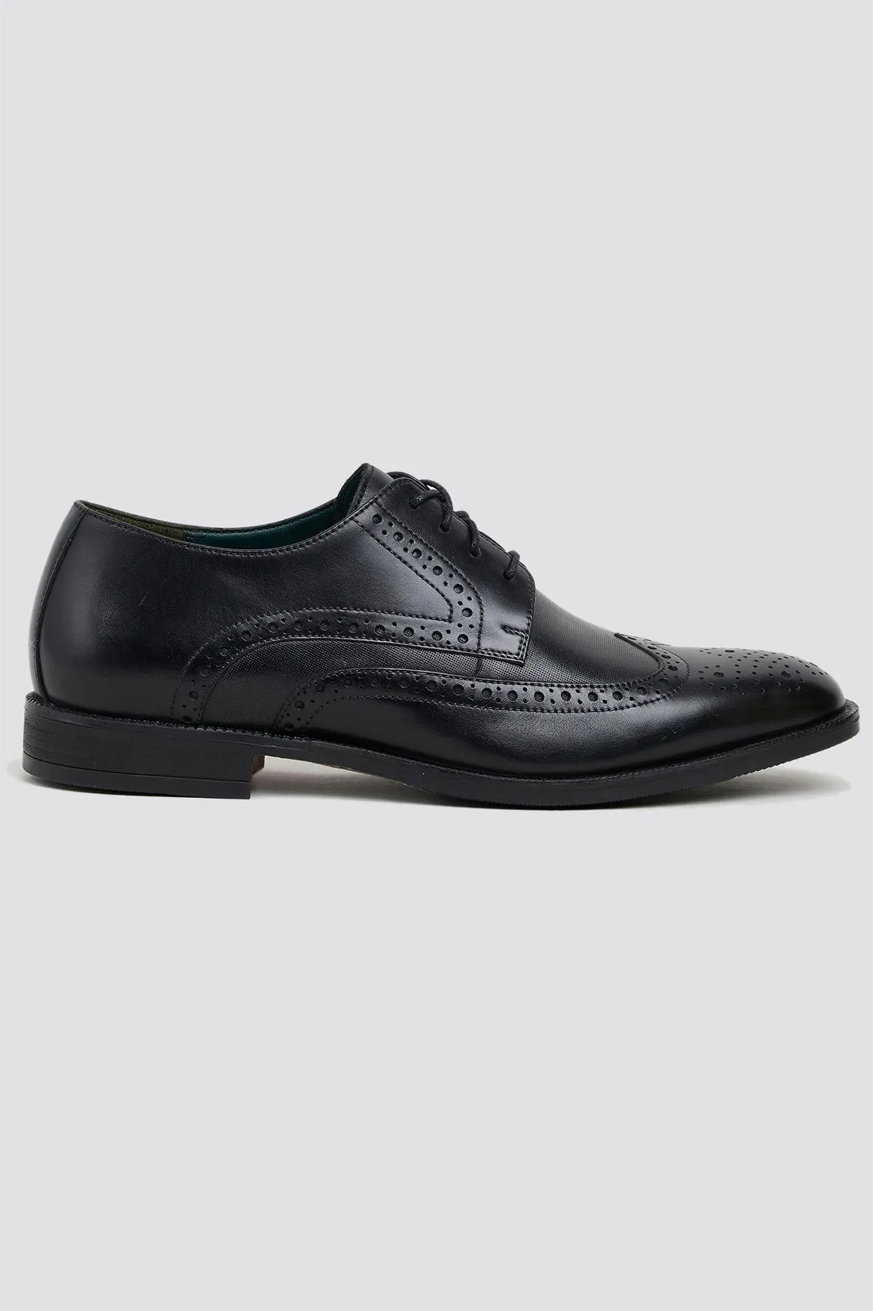 Max Black Leather Brogues