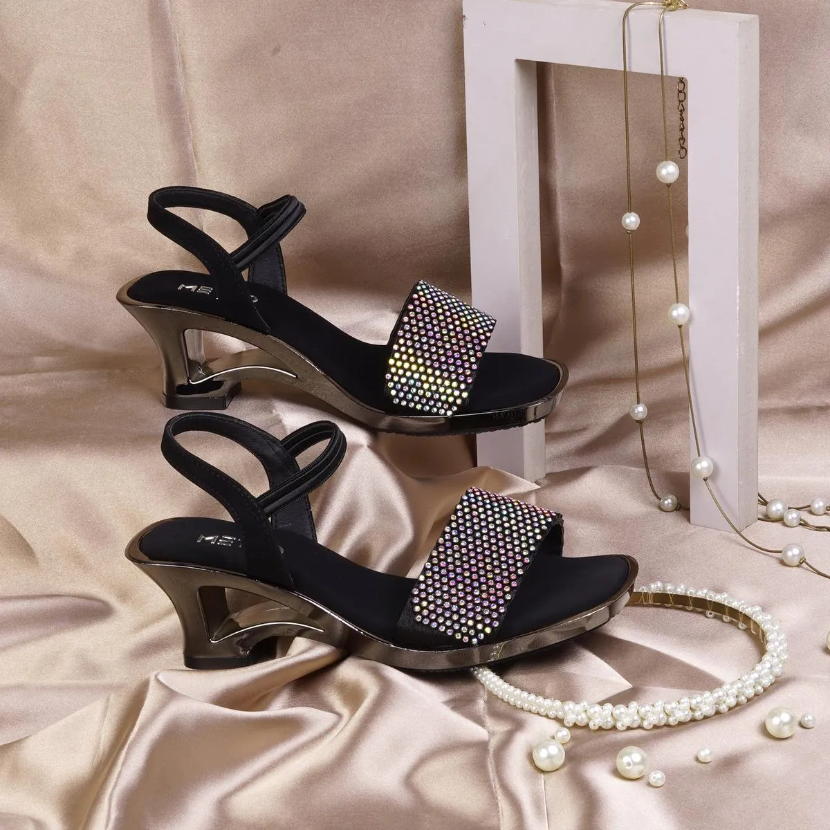 Metro Girls Black Party Sandals