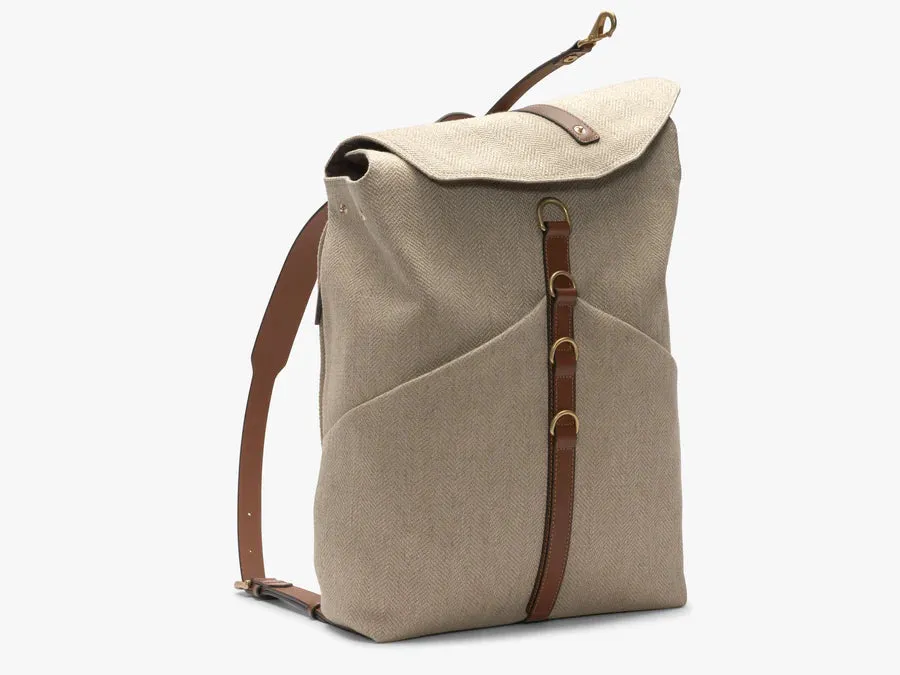 Mismo   MS Rucksack, Grand Herringbone / Cuoio