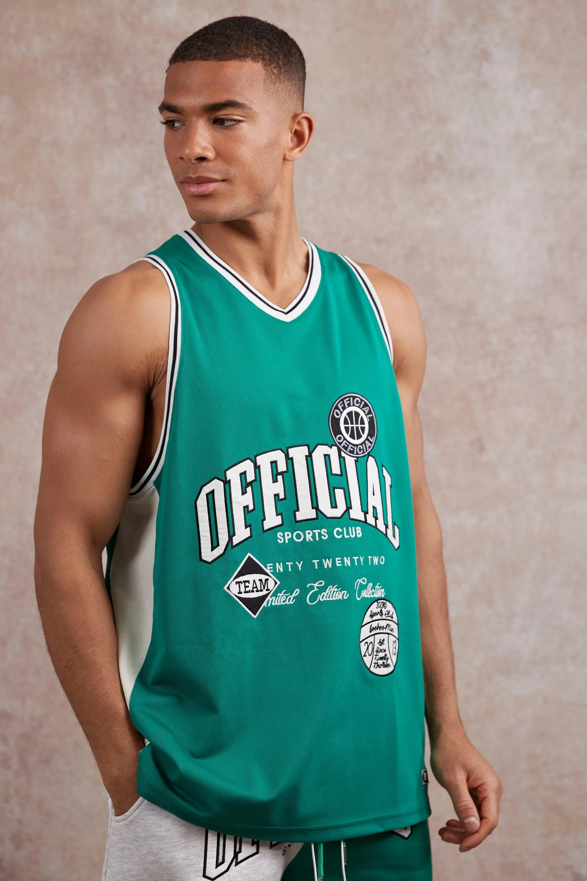 Oversized Official Applique Airtex Vest