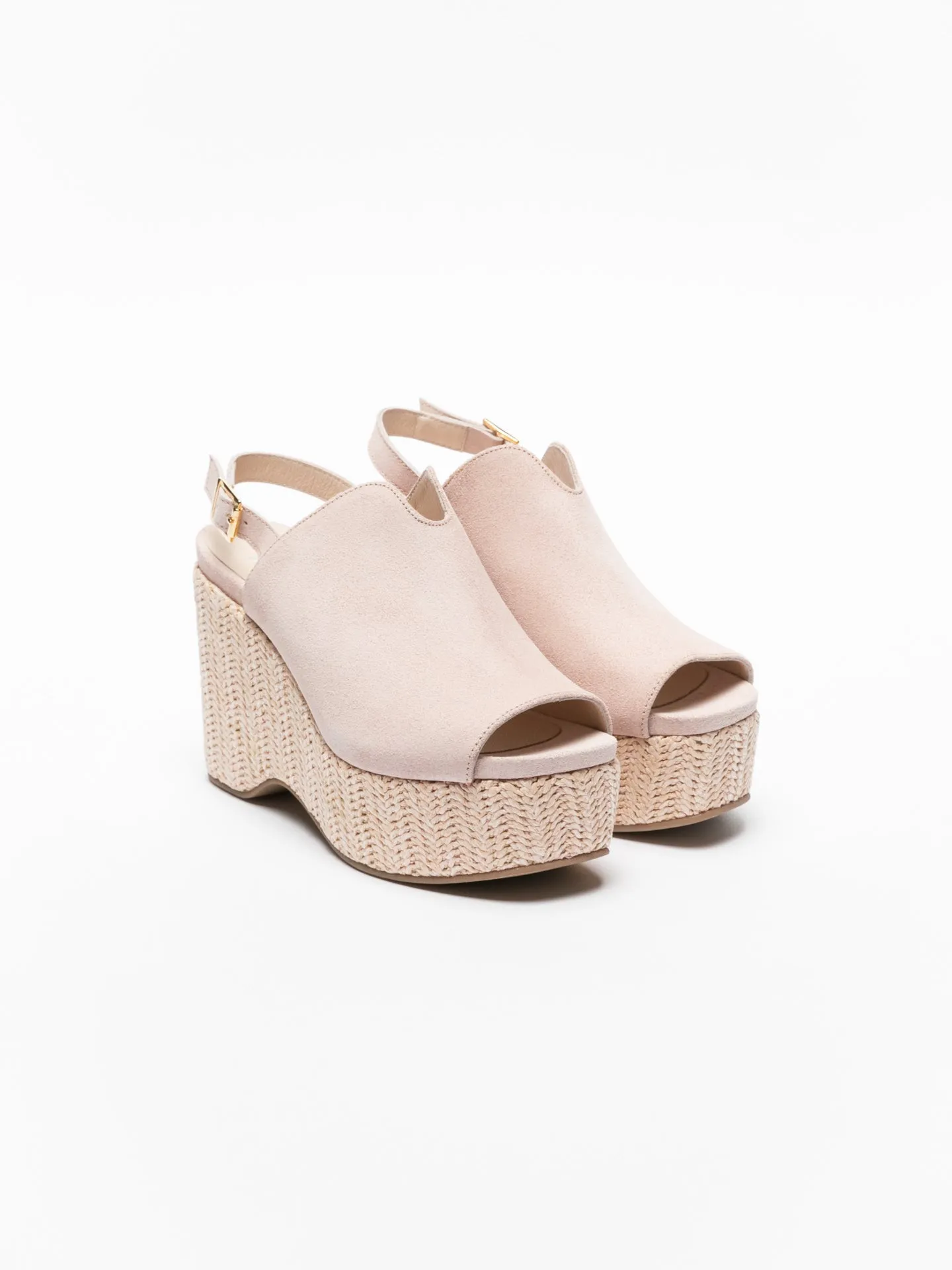 Pink Wedge Mules