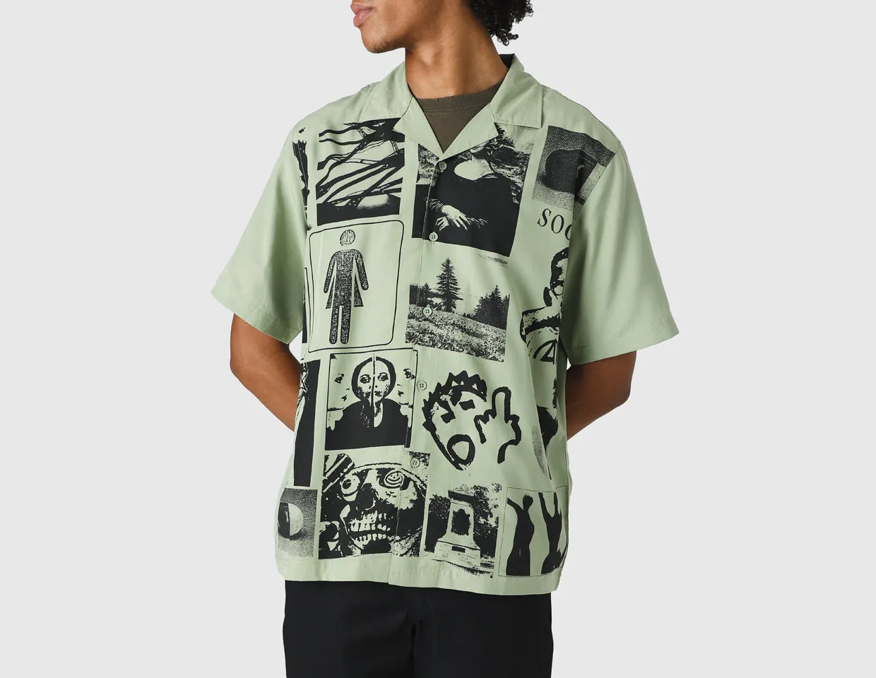 Pleasures Choices Camp Collar Button Down / Green