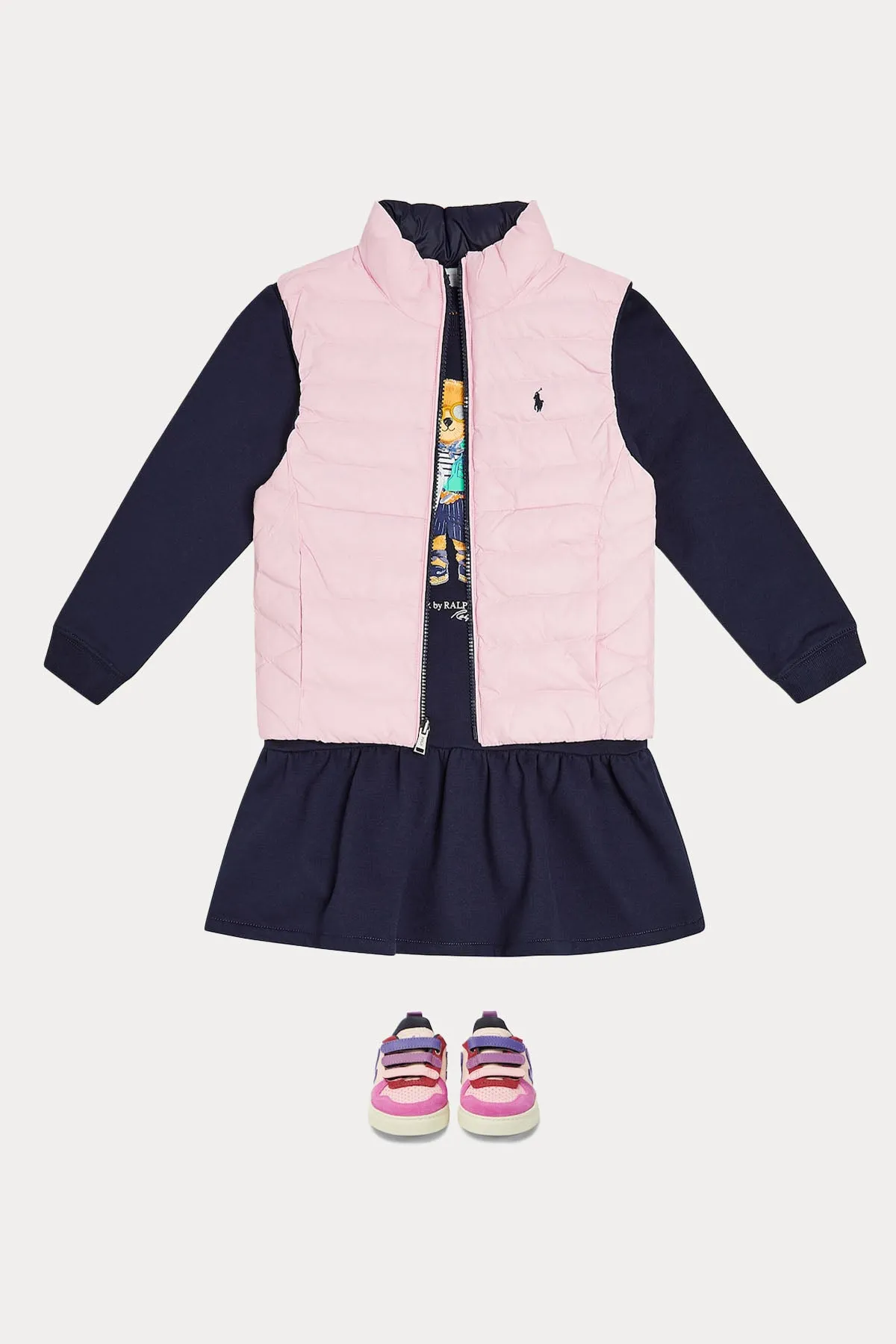Polo Ralph Lauren Kids 5-6 Ya Kz ocuk ift Tarafl Puffer Yelek