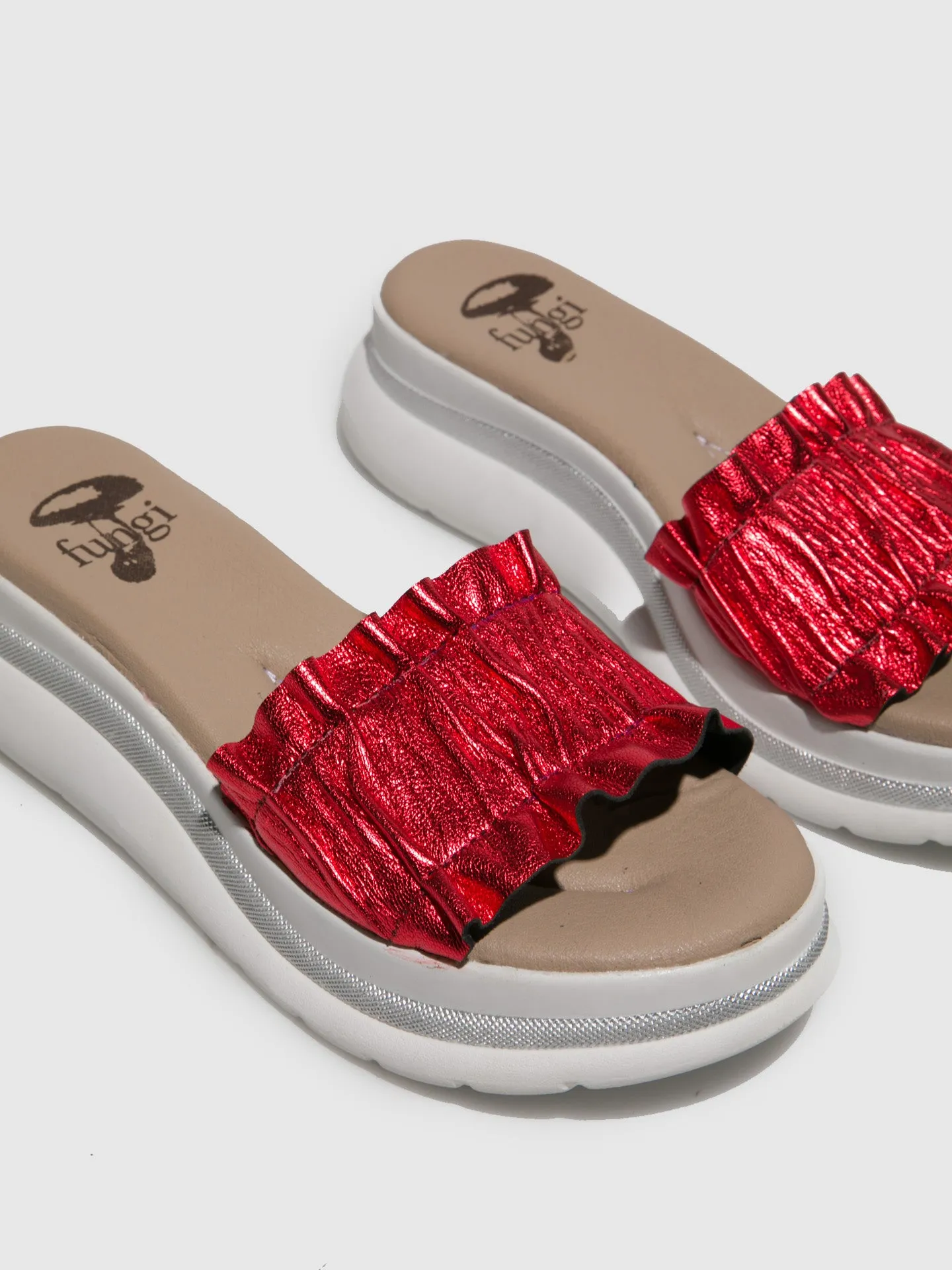 Red Open Mules