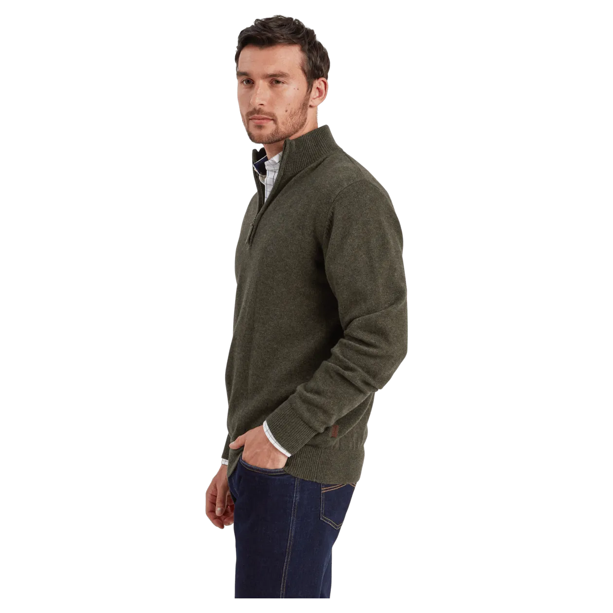 Schoffel Calton Cotton Cashmere Quarter Zip Jumper