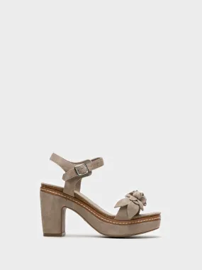 Tan Chunky Heel Sandals