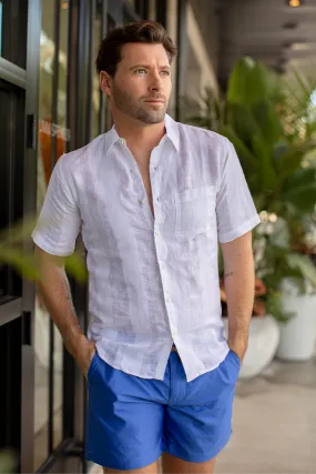 Thorsun - Short Sleeve Linen Button Down - White